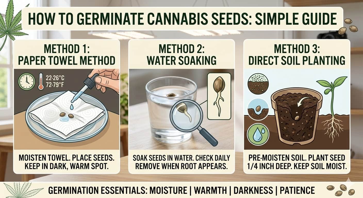 How to Germinate Cannabis Seeds (3 Easy Methods + Troubleshooting)