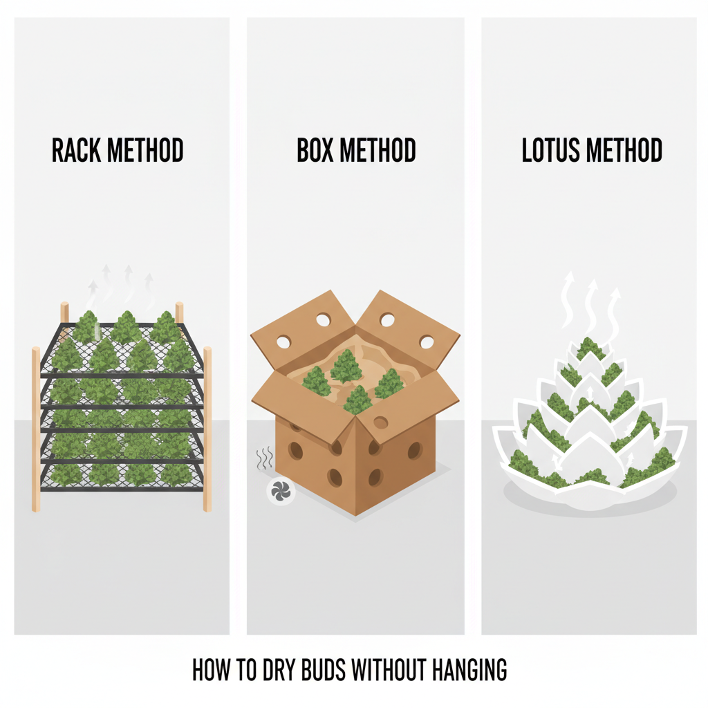 How To Dry Buds Without Hanging: Rack, Box & Lotus Methods